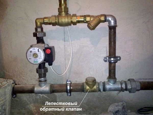 Невозвратный клапан на байпасе