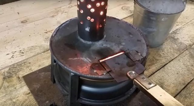 Печь-буржуйка на отработке